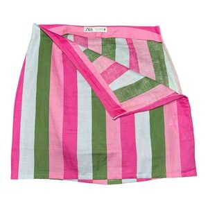 ZARA Striped Zip Up Skirt, Size Medium